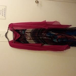 Legatte luxurious long silk dress with shawl